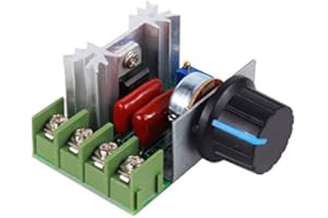 FTVOGUE 2000W AC Contrôleur de vitesse du moteur, Régulateur de Tension Réglable Thermostat à Gradateur Électronique Régissant 50-220V 25A