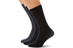 TESMARK 6/12 X Pairs Mens Big Foot Diabetic Socks 100% Cotton Non Elastic Soft Top Socks for Men Ribbed Design Mens Diabetic Socks UK Size 11-14