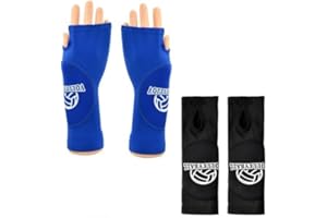 DURONGE 2 pares de puños de voleibol para brazo de voleibol juvenil con acolchado protector y orificio para el pulgar, puños elásticos de voleibol mangas unisex