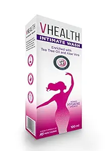 VHealth Intimate Hygiene Liquid Wash with Tea Tree Oil & Aloe Vera, Prevents Dryness, Itchiness & Irritation, Bad Odour, Balances PH, Paraben/Sulfate Free, Clear, 100 ml