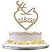 Produktbild Funny Deer Hochzeitstorte Topper, Mr & Mrs Monogramm Cake Topper, Hochzeitsgeschenk für Deer Lover (Holzfarbe)