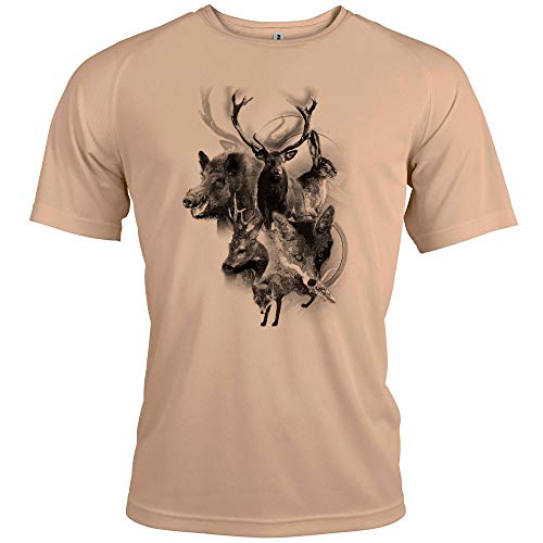 Pets-easy t Shirt Chasse Motif gibier [avec Texte Personnalisable]