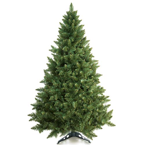 Prextex Árbol de Navidad Abeto Canadiense Artificial Ligero de 1,8 m/Fácil de Ensamblar con Bisagras y Soporte para Árbol de Navidad