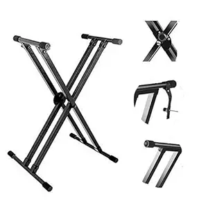 Kadence Heavy-Duty, Double-X, Adjustable Piano Keyboard Stand with Locking Straps (NK13-3kg Dual Braced)