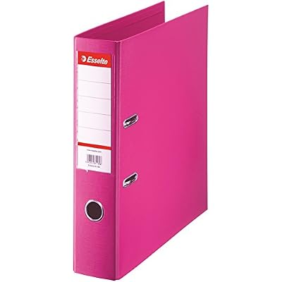 Esselte Classeur à Levier, pour l’Archivage, Couverture Plastique, A4, Dos 7,5cm, Fuchsia, Standard, 320350