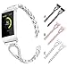 Produktbild Altsommer für Fitbit Charge 3 Armband, Luxus Edelstahl mit Diamant Armbände,Edelstahl Replacement Wrist Strap Band Uhrenarmband für Damen Herren,6,3-8,1 Zoll Länge (Silber)