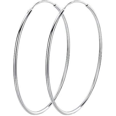 Vinani Orecchini Huggie Hoop Del Cerchio Creole - Rotondo - Stretto - Brillante - Argento Sterling 925 - CGG : Vinani - Foto 6