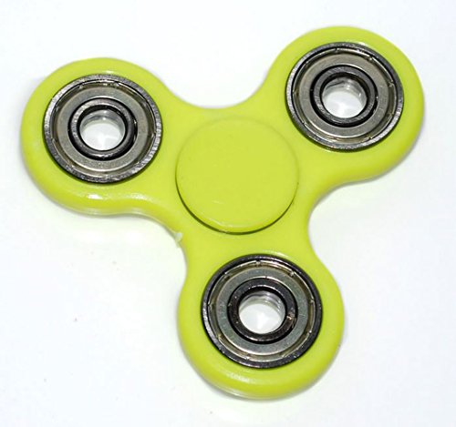 Tri fidget Hand Spinnner,Toy,Stress Reducer Ultra Durable High Speed Bearing Fidget Spinner Finger Toy Perfect For ADD/ADHD/Anxiety/Autism And Stress Relief Adult Children,Office Desk Gadget (YELLOW WITH SILVER)