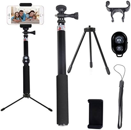 KAINI Bluetooth Selfie Stick with Tripod, Bluetooth Remote Shutter for iPhone, Huawei Samsung and Other Smartphones, GoPro, Black