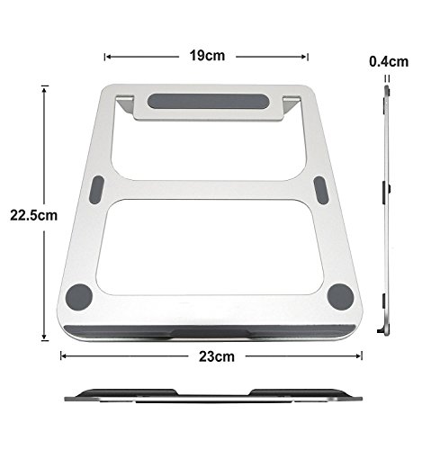 BUJIAN Laptopständer Aluminium Ständer und Halter für Notebook Macbook Pro Air iPad Lenovo Asus 10-15 zoll (Silber) - 7