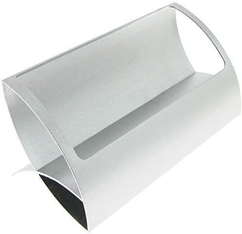 Cmxsevenday A7988B "Q" Shape Aluminium Alloy Business Name Card Holder for Desk, 50 Cards Capacity - Silver - No Logo