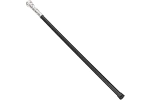 BRISTOL NOVELTY Elegant Black Cane with Silver Ball Handle (1 Pc.) - Perfect Accessory for Costume Parties, World Book Day, Halloween, & Photography
