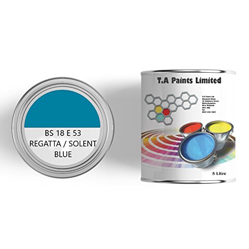 TA Paints Non Slip Marine Deck Paint | Wood, Metal, Concrete, Ply, Timber | Anti Slip Marine Boat Decking Durable (5 Litre, Solent Mid Blue BS 18 E 53)