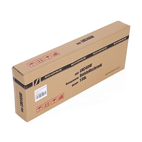 Songmics Schubladenkommode Badschrank Beistellschrank kleiner Kommode Schrank aus Holz mit 4 Schubladen 30 x 82 x 30 cm (B x H x T) weiß LHC40W - 9