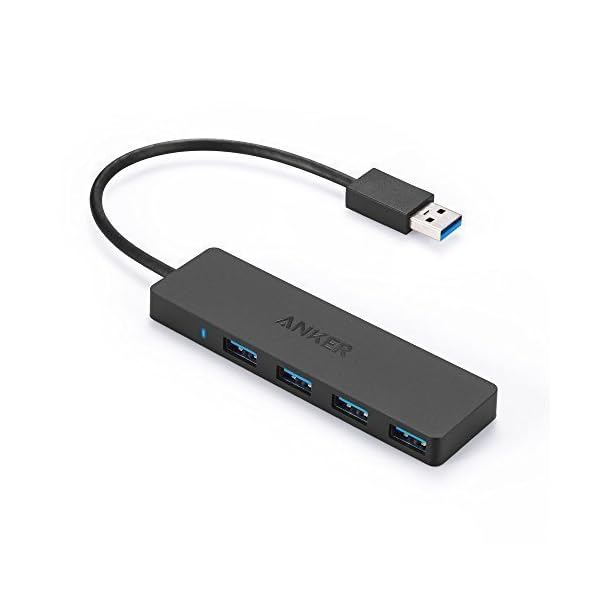 Anker 4-Port USB 3.0 Ultra Slim Data Hub for Macbook, Mac Pro/mini, iMac, Surface Pro, XPS, Notebook PC, USB Flash Drives, Mobile HDD, and More