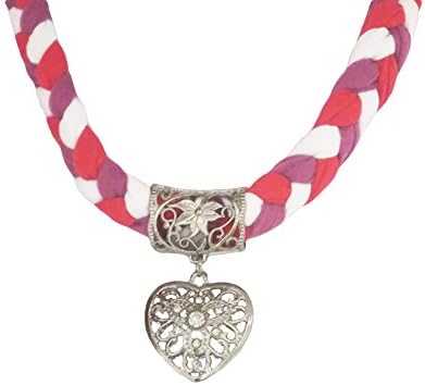 La Loria Woman Jewelry Scarf"Heart" shawl necklace with elegant heart and rhinestones - Octoberfest Chain - 3 colored