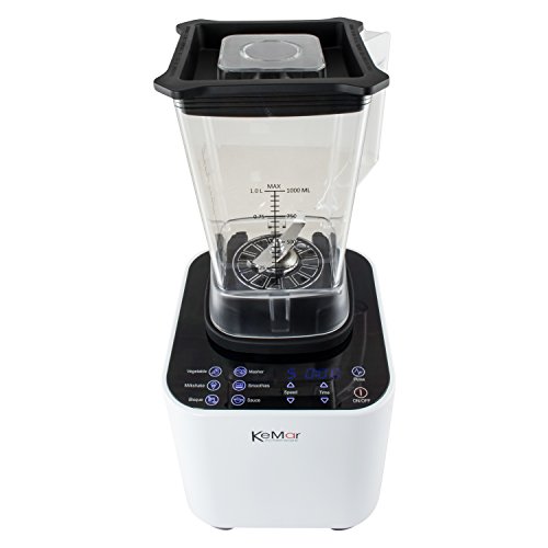 KeMar KSB-200 Hochleistungsmixer für Smoothies, Standmixer, Mixer, Hochleistungsmixer, Smoothie Maker mit LED Touch Bedienfeld (1.500W, 2PS, 30.000 U/min), inklusive 1 Liter und 2 Liter Tritanbehälter BPA-frei , 6 Programme, manuelle Einstellung, Farbe Weiß - 8