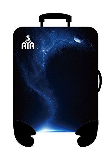 YISAMA Fundas Para Maletas Viaje Mediana, Material Elastico Ajustable, Antipolvo, Lavables, Protege Contra Rayones, Estampado Luna Azul (55x64 Cm)