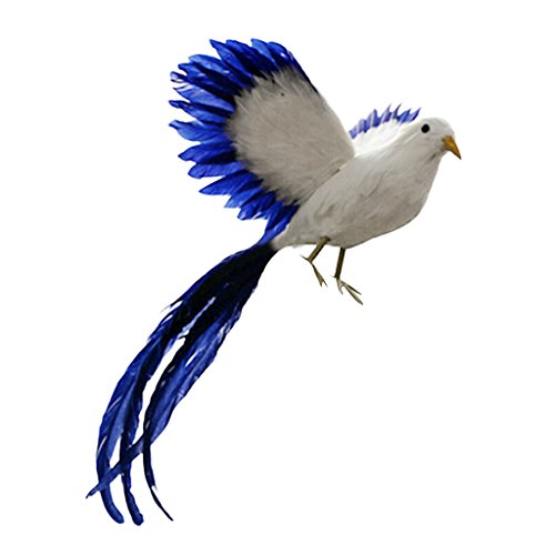 Gazechimp Dekovögel Langen Tail Vogel Phönix mit Federn für Gastgeschenke Baumschmuck Garten Haus Dekor - 5