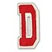 Produktbild Alphabetbuchstaben nach Uniauswahl Art: rote Aufbügelapplikation Buchstabe D