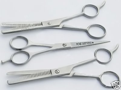 3 teiliges Haarscheren Set mit Modellierschere – Effilierschere – Haarschneideschere - 5