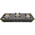 Vidiem G3 181 A Viva Citron (Green) 3 Burner Gas Stove | Manual Ignition | 8mm Toughened Glass Top | Safety, Reliability, High Efficiency | ISI Certified