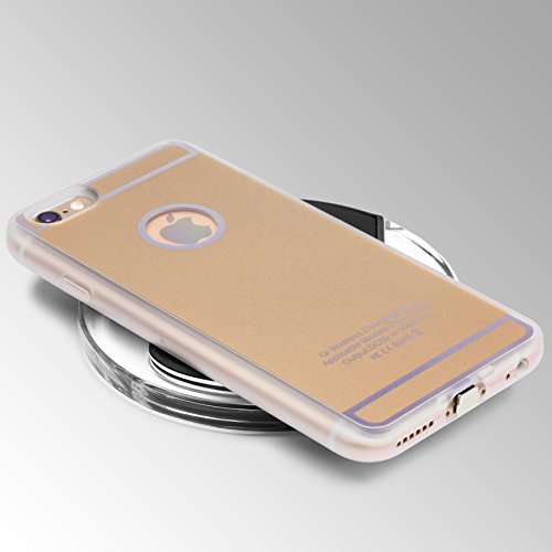 URCOVER   Funda de Carga Inal  mbrica   PREMIUM   Apple iPhone 6 Plus   6s Plus   Receptor Qi Integrado   Oro   Backcase Cargador Carga Rapida Bumper Case Cover en TPU