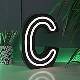 Höhe ca. 25cm - jeder Buchstabe kann entweder freistehend aufgestellt oder mit integrierter Aufhängung an der Wand aufgehängt werden - benötigt 2 AA Batterien (nicht inkl.)