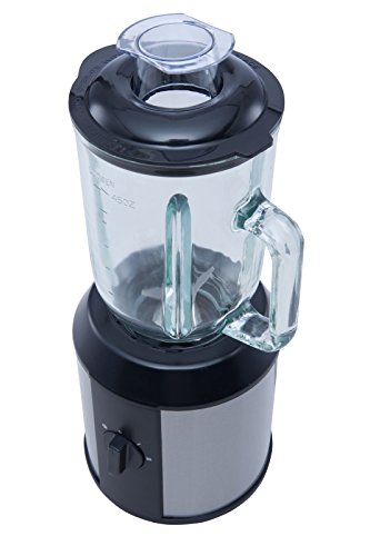 1.500 Watt 2in1 Glas Edelstahl Standmixer | Smoothie Maker | + Kaffeemühle | Zerkleinerer | Ice Crusher | Universal Power Mixer | Shaker | Metallmesser | 1,3 Liter | 2 Geschwindigkeitsstufen (1500Watt Glas/Edelstahl) - 4