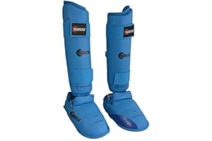 SMAI WKF, parastinchi Sportsmaster con protezione da tensione, parastinchi blu