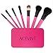 ACEVIVI Popular 7 pcs Lovely Pink Portable Mini Tin Box Cosmetic Brushes Set Travel Makeup Brushes