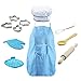 Produktbild BESTONZON 11-teiliges Kinder-Koch-Set mit Kochmütze, Schürze, Kochhandschuh und Utensilien – Blau (zufällige Form)