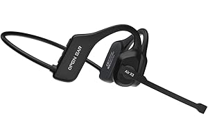 Hiteblaz Open Ear Headphones Bluetooth 5.2, Air Conduction Headsets with Mic, IP55 Waterproof Wireless Earphones for 7H Play, Noise Cancelling Sports Headsets for Office Call Meeting Cycling