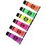 Estas pinturas son perfectas para diferentes tipos de fiestas como Halloween, fiestas navideñas, fiestas de neón, fiestas de cumpleaños, víspera de Año Nuevo, eventos clubbing, raves, disfraces, festivales, fiestas infantiles, bailes escolares, conciertos, obras de teatro y en cualquier lugar con luz UV.
