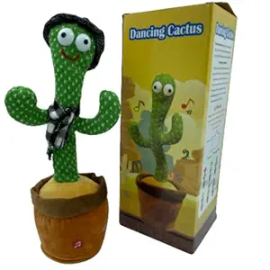 Mr Bhoot Dancing Cactus Plush Toy with Light,Music,Talk Back,Mimicking,Recording for Baby,Kids,Girls|Dancing Cactus Plush Toy (Dancing Cactus)