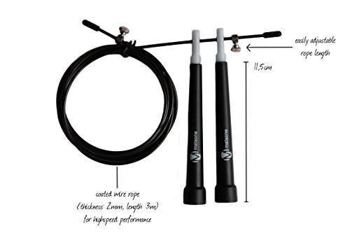 MataOne – Profi Springseil – Double Unders – Ideal für Boxen, MMA, Faszien Training, CrossFit, Fitness INKLUSIVE Transporttasche und Trainingsplan - 5