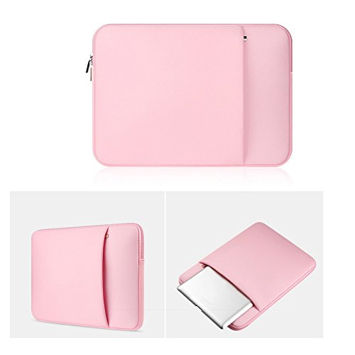 Balai Doppel-tasche Rei  verschluss Computer Bag Notebook Schutz Paket Tragbar Notebook Taschen H  llen  15 6 inch Pink