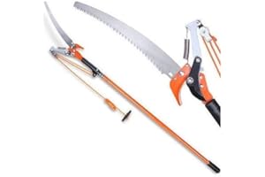 GRECOSHOP Svettatoio/Tagliarami/Sega/Cesoia manuale con manico telescopico e corda 3,3 mt