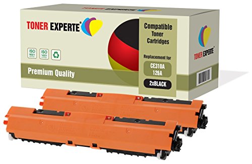 2er Pack TONER EXPERTE® Schwarz Premium Toner kompatibel zu HP 126A CE310A für HP Colour Laserjet CP1025 CP1025nw CP1020 M175a M175nw Pro 100 M175 MFP M175a M175nw M275 TopShot M275
