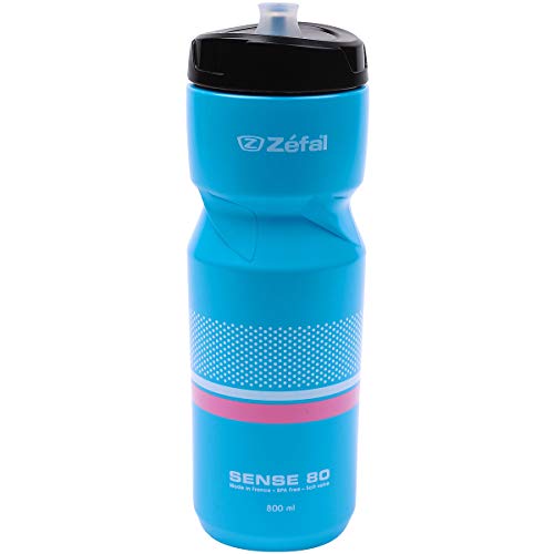 Zéfal Sense M80 - Bidon/gourde hydratation vélo/sport 800 ml - Ergonomique, Sans BPA et Inodore, Bleu ciel