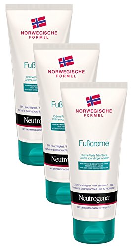 Neutrogena Norwegische Formel Fußcreme für sehr trockene Füße, 3er Pack (3 x 100 ml)