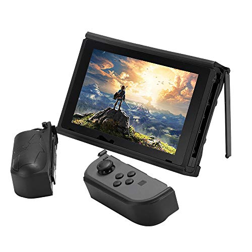 AIXMEET Etui Détachable Suprême pour Nintendo Switch avec Etui Entièrement Enfermé | Protection Détachable pour Joy-Con | Béquille Verticale Solide | TPU de Qualité(noir)