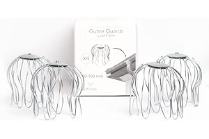 Cultivea - Korytko ze stali ocynkowanej (80 mm do 100 mm średnicy) - ochrona rynny dachowej - filtr liściowy (zestaw 4 szt.)