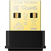 TP-Link Archer T3U Nano WLAN Stick für PC, 𝐀𝐂𝟏𝟑𝟎𝟎 𝐃𝐮𝐚𝐥𝐛𝐚𝐧𝐝 USB-Netzwerkkartenadapter, Nano-Größe, MU-MIMO, WPA3
