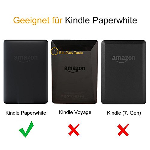 Fintie Kindle Paperwhite Hülle – Folio Case Kunstleder Schutzhülle Tasche mit auto Sleep / Wake für den neuen Kindle Paperwhite 2015 (mit 300 ppi-Display, 6 Zoll, und integrierter Beleuchtung) und alle Modelle von 2012, 2013, 2014 – Vintage Grau - 2