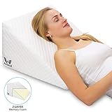 AviiatoR® Orthopaedic Bed Wedge Support Pillow Memory Foam - for Acid Reflux, GERD, Reduce Back Pain, Snoring and Breathing Problems - Great for Sleeping, Reading, Rest Elevation -Washable Cover