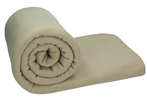 Betz Luxus MAXI Fleecedecke Kuscheldecke Farbe Sand Beige Größe 140x190 cm Qualität 220 g/m²