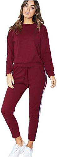 MQ Boutique UK Womens 2 PCS Tracksuits Set Ladies Striped Active Sport Loungewear Size 6-16