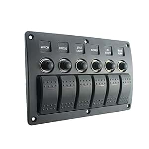 Sharplace 6 Gang Schalttafel Sicherung Schalter Schaltpanel 12/24V Auto