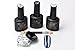 CRYSTALUM® Nail Art Mirror Dust Chrome Effect Powder Pigment Kit Base and Top Coat + Black UV Gel 16 Pigment Colors To Choose (11)